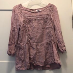Dusty Pink Peasant with ruffle on the bottom
